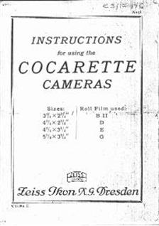 Zeiss Ikon Cocarette manual. Camera Instructions.